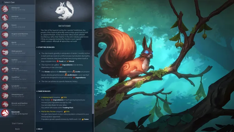 Скриншот Northgard - Ratatoskr, Clan of the Squirrel DLC — 8
