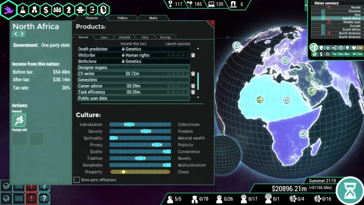Скриншот Spinnortality | cyberpunk management sim — 1