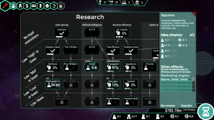 Скриншот Spinnortality | cyberpunk management sim — 2