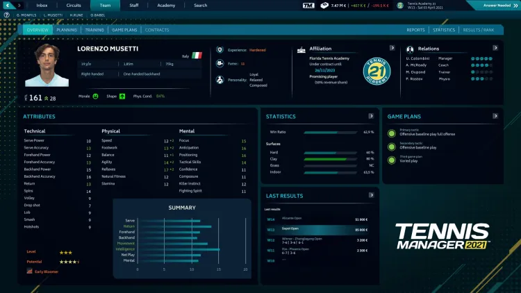 Скриншот Tennis Manager 2021 — 3