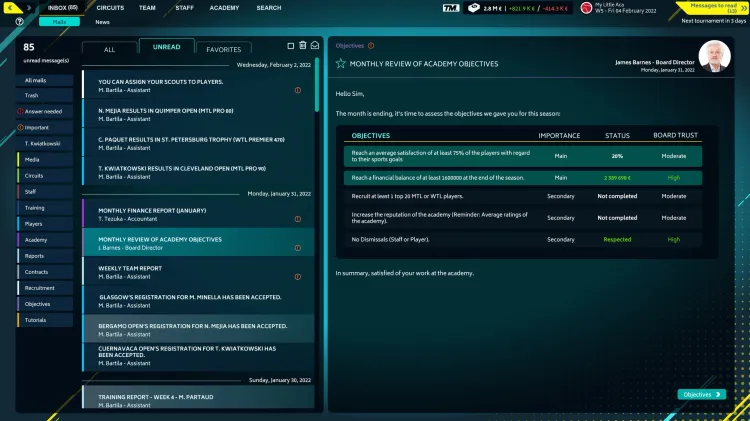 Скриншот Tennis Manager 2022 — 6