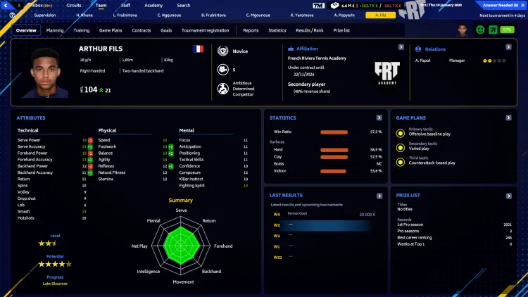 Скриншот Tennis Manager 2023 — 3
