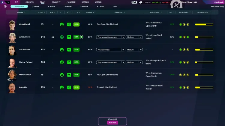 Скриншот Tennis Manager 2024 — 9