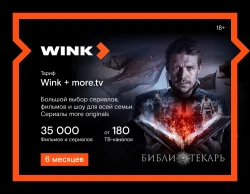 Подписка Wink + more.tv на 6 месяцев