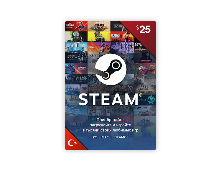 Карта оплаты Steam 25 USD Turkey [Цифровая версия]