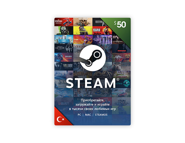 Карта оплаты Steam 50 USD Turkey [Цифровая версия]
