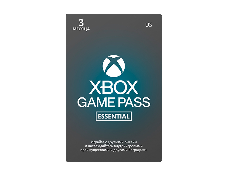 Карта оплаты Xbox Game Pass Essentials на 3 месяца [Цифровая версия] (US)